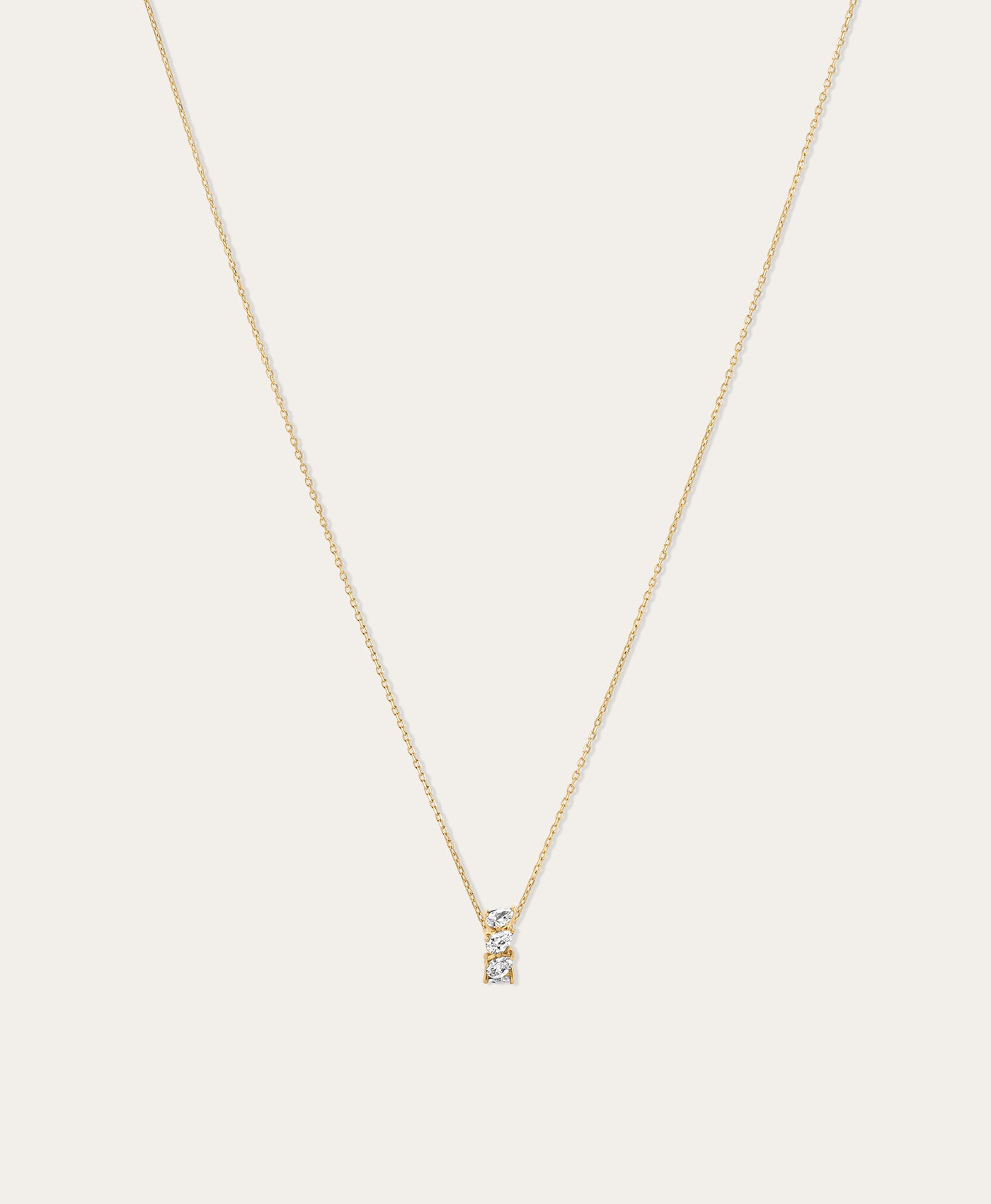 Diamond Pear Mini Bead Necklace