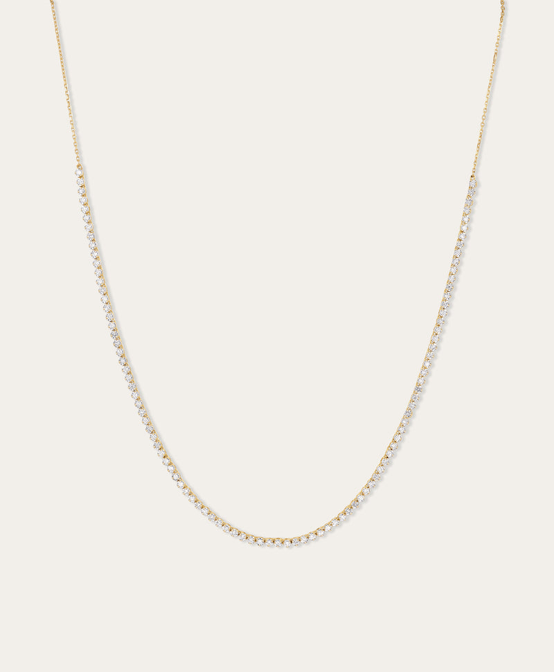 Round Diamond Half Riviera Necklace