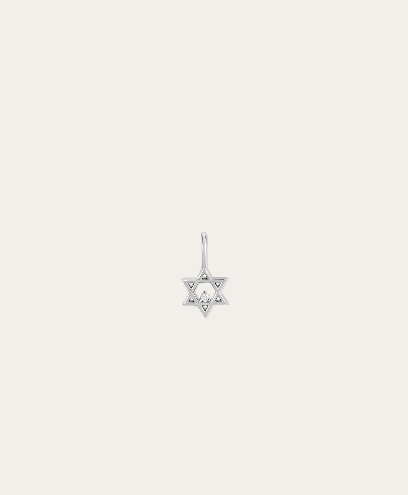 Diamond Star of David Mini Charm  in Sterling Silver