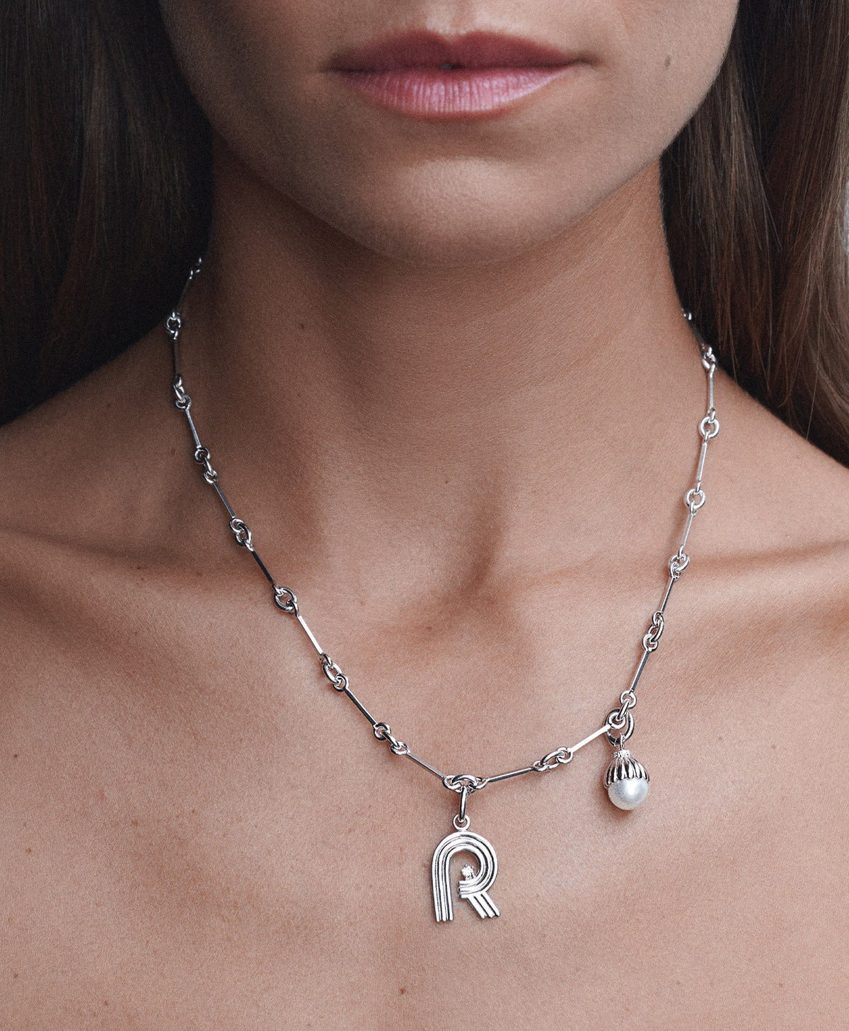Name Drop Diamond and Gemstone Charm Necklace