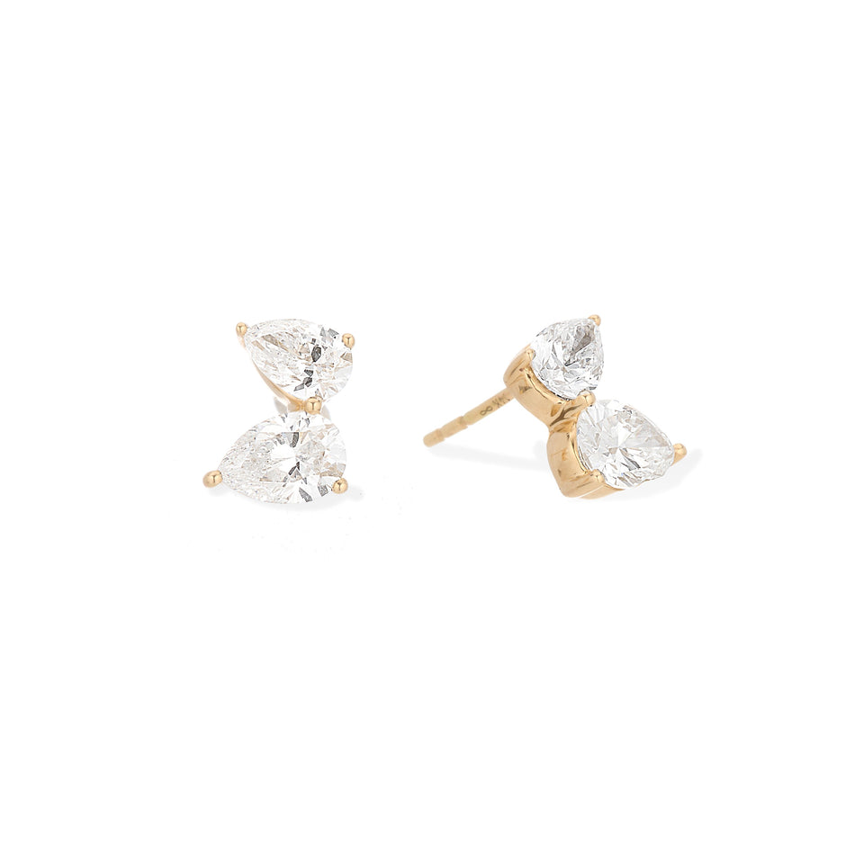 2 Diamond Petal Posts - Lab Grown