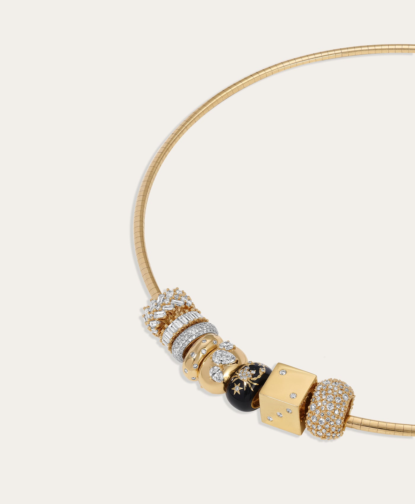 Esme Omega Diamond Big Bead Necklace