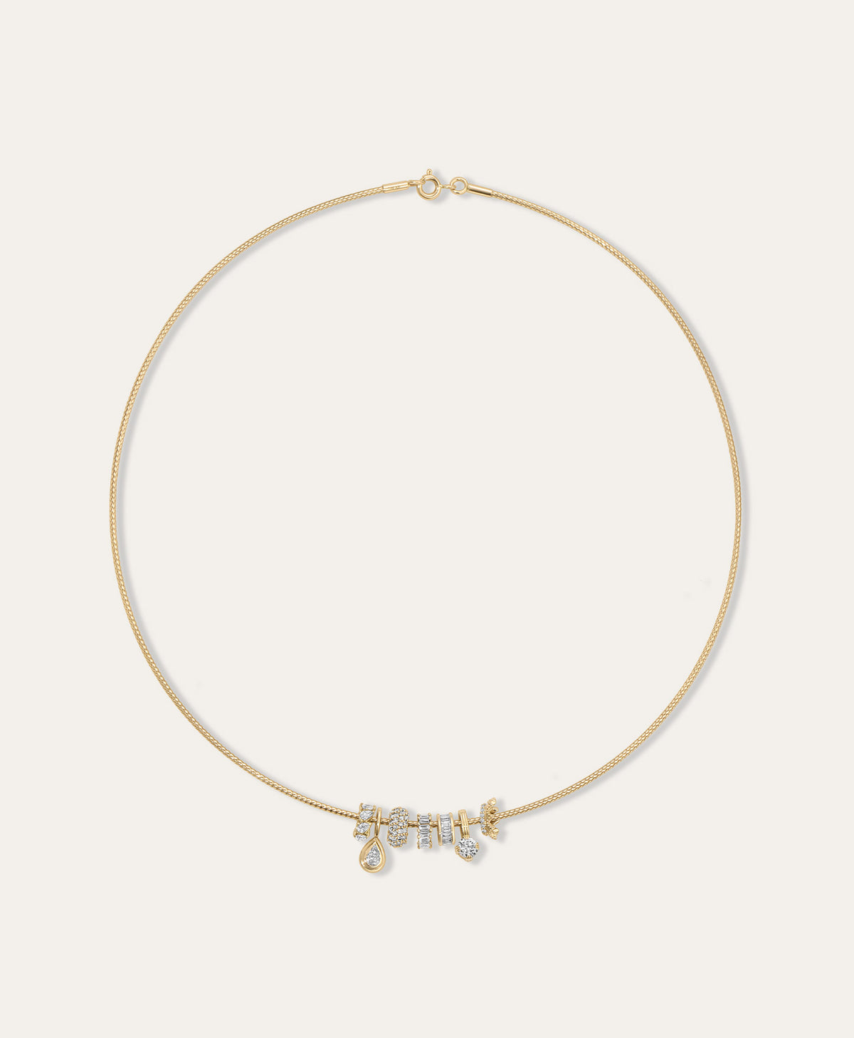 Fat Stack Mini Charm Collar Necklace