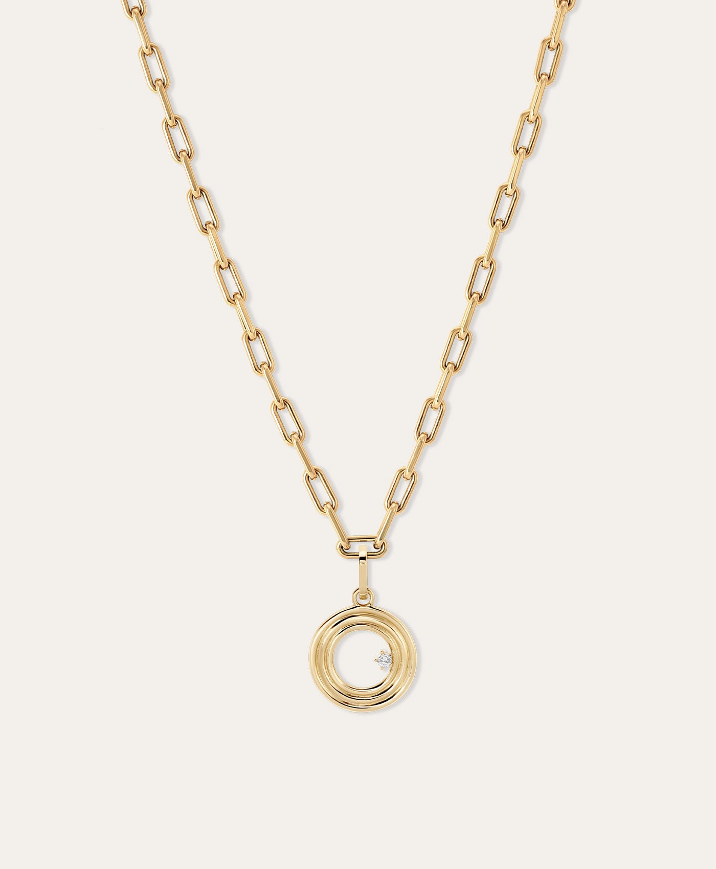 4mm Groovy Italian Chain Initial Necklace