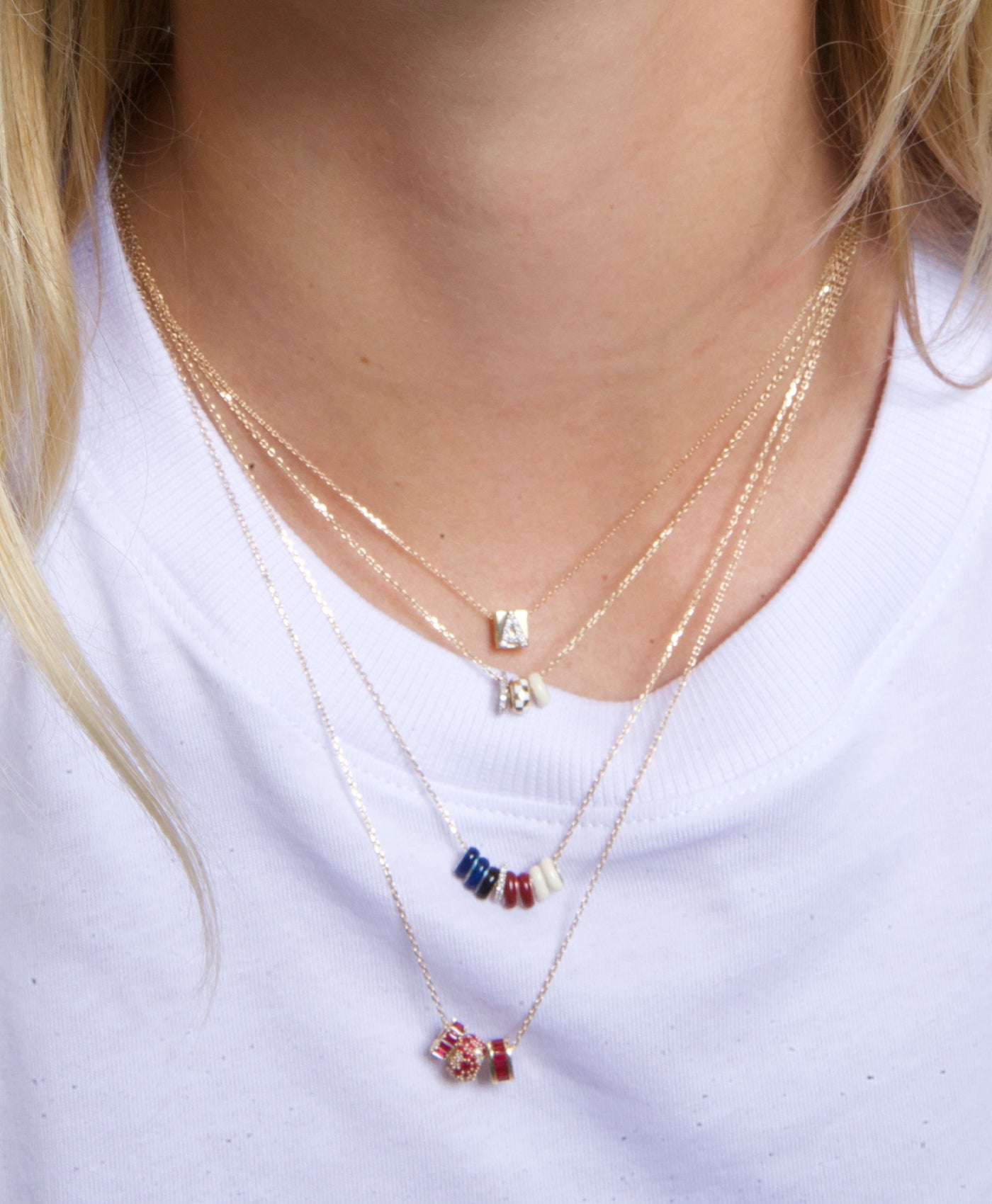 French Kiss Diamond Rager Necklace in 14k Gold | Adina Reyter