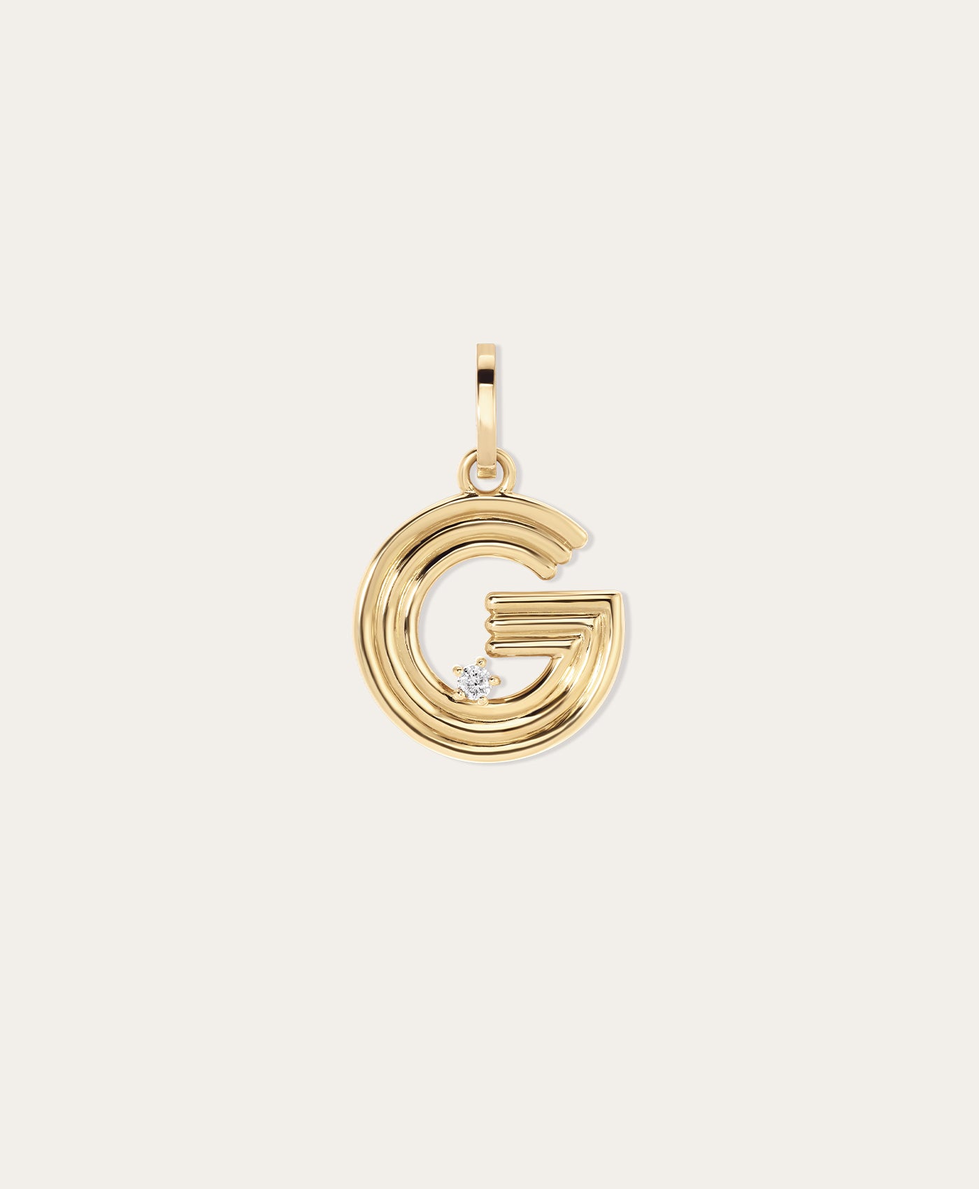 Groovy Diamond Initial Hinged Charm