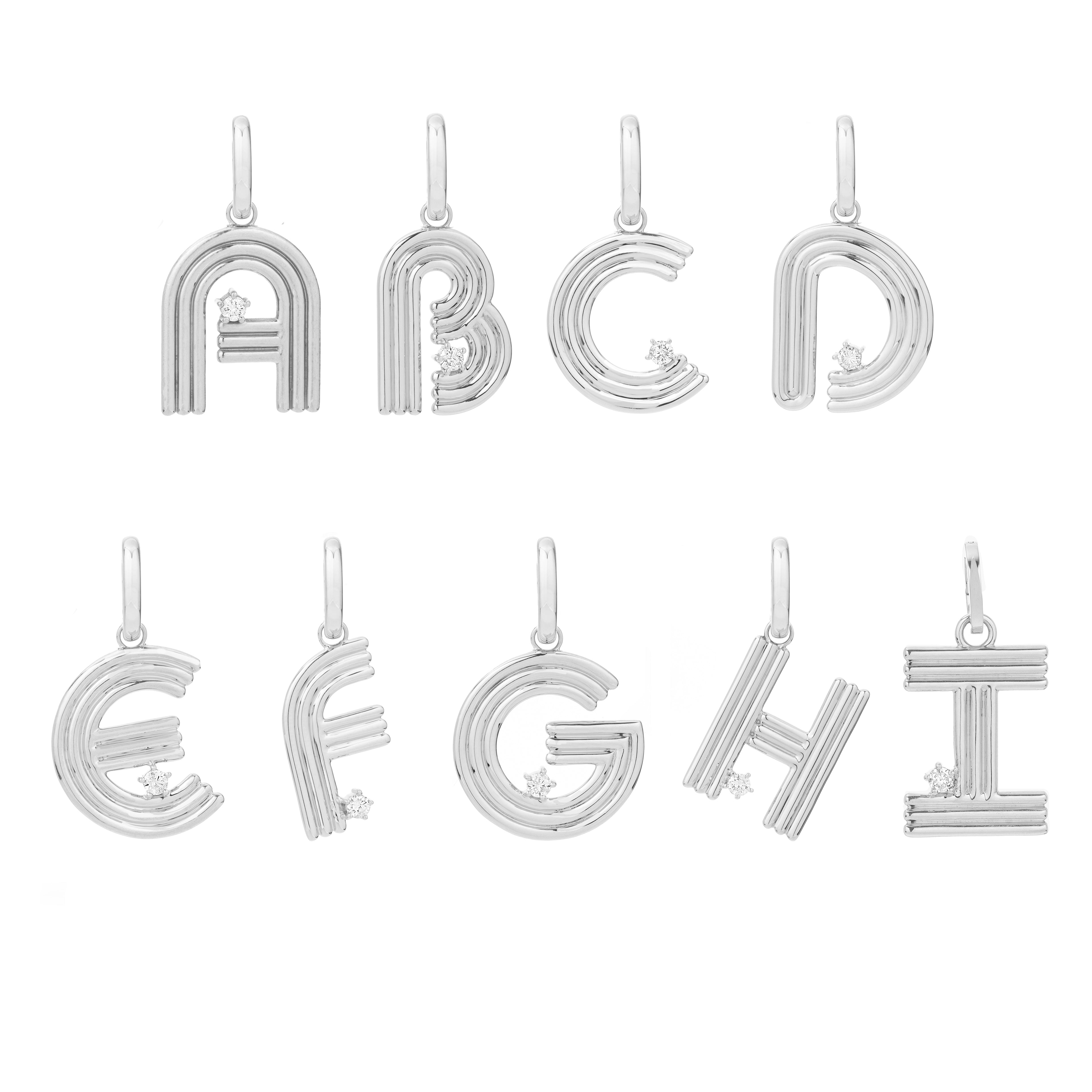5.3mm Groovy Mixed Metal Italian Chain Initial Necklace in Sterling Silver