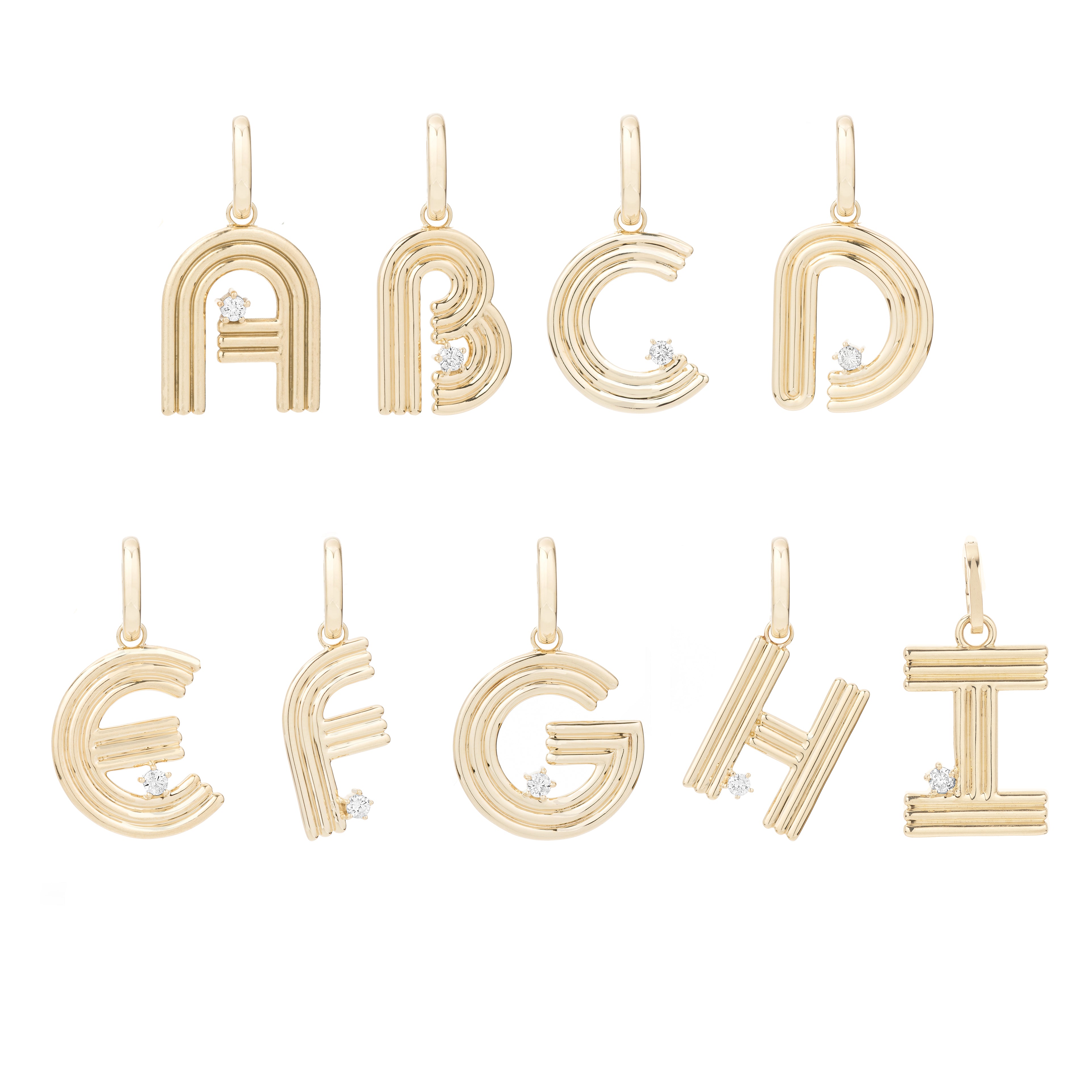 5.3mm Groovy Italian Chain Initial Necklace