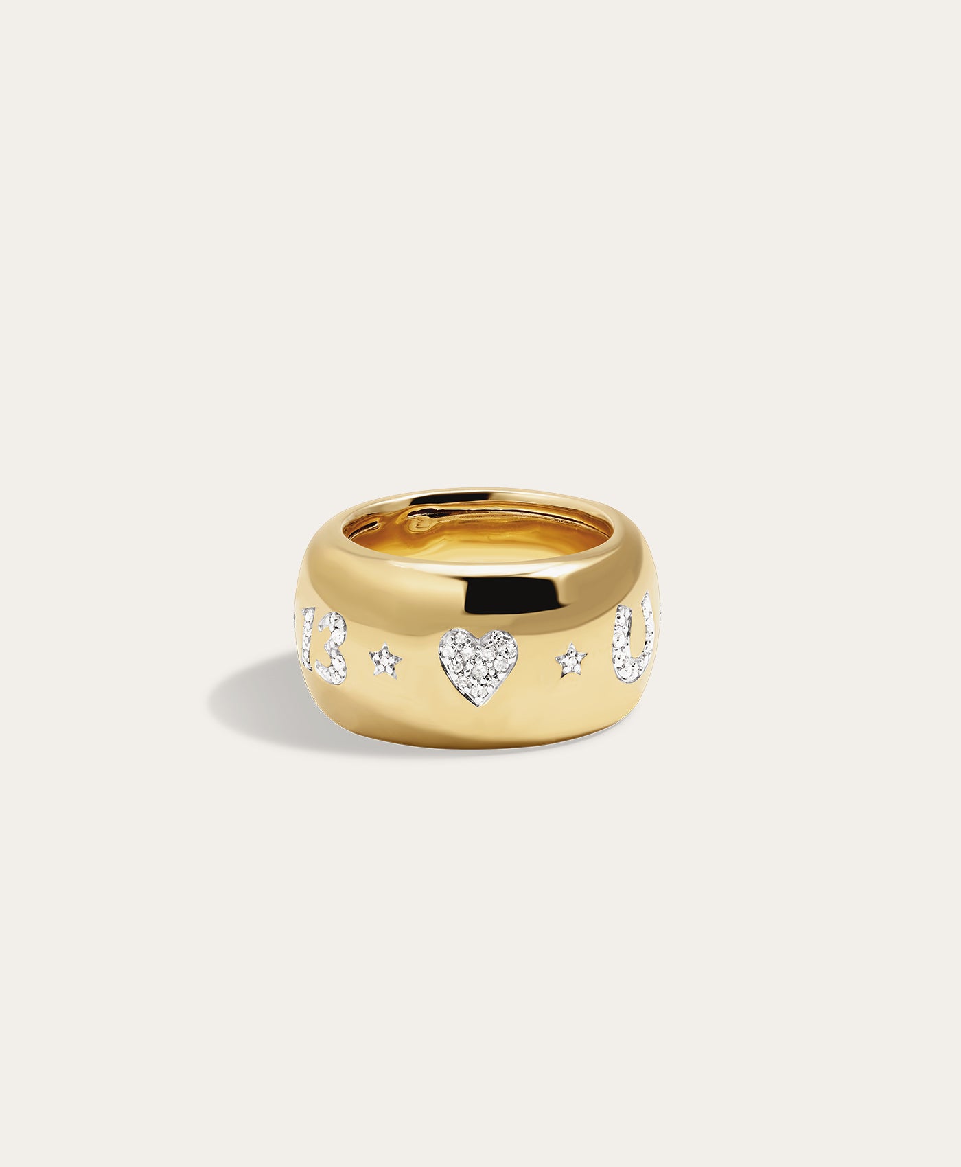 Good Luck Diamond Barrel Ring