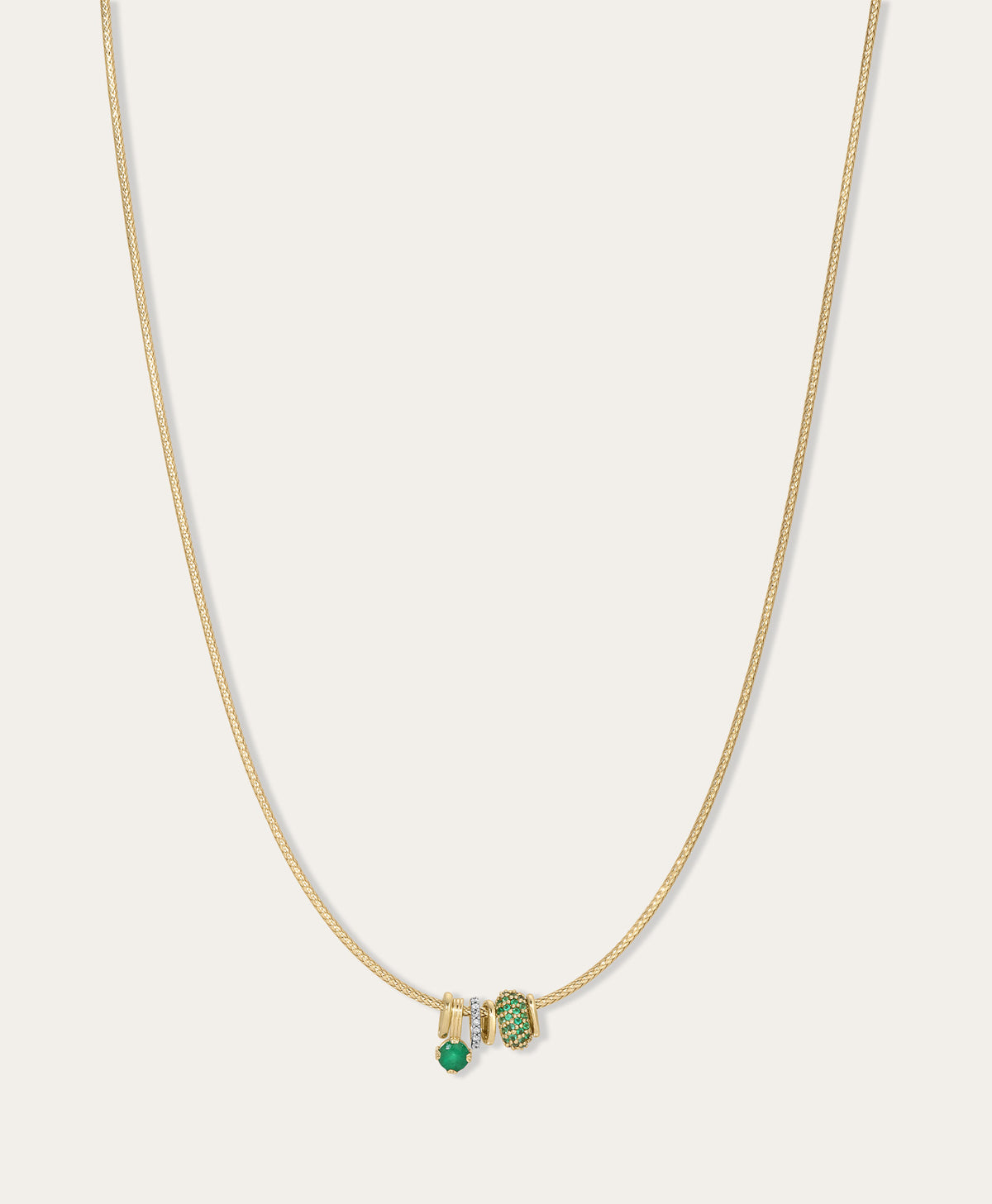 Green with Envy Mini Charm Collar Necklace