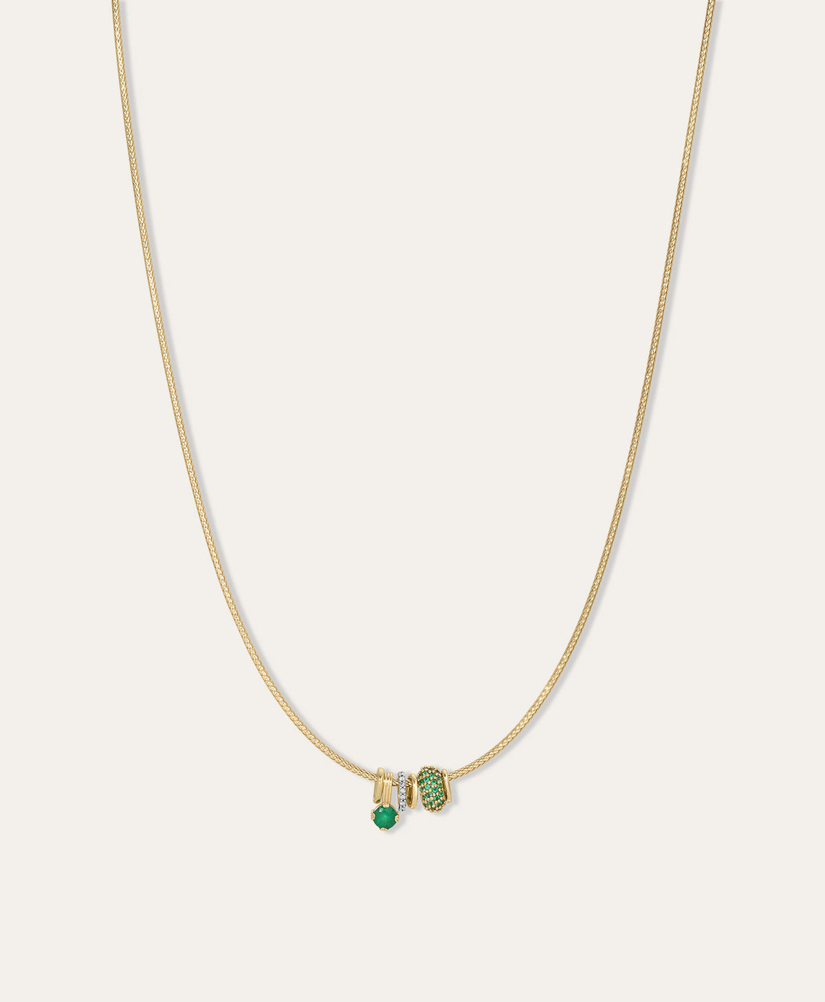 Green with Envy Mini Charm Collar Necklace