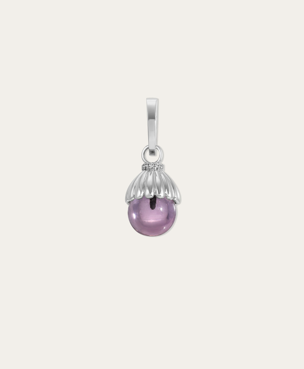 Groovy Amethyst + Diamond Cone Hinged Charm
