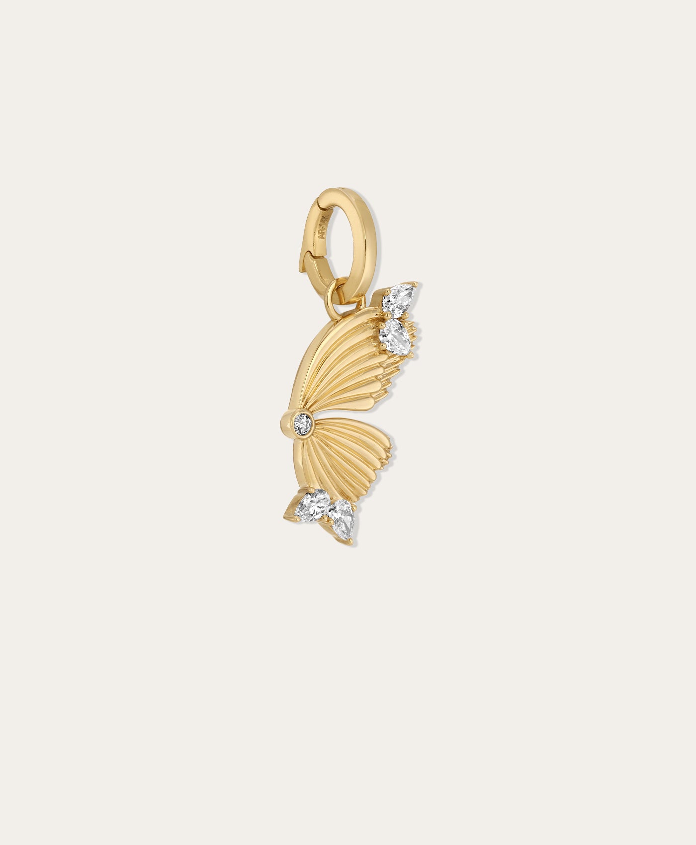 Groovy Diamond Butterfly Wing Hinged Charm