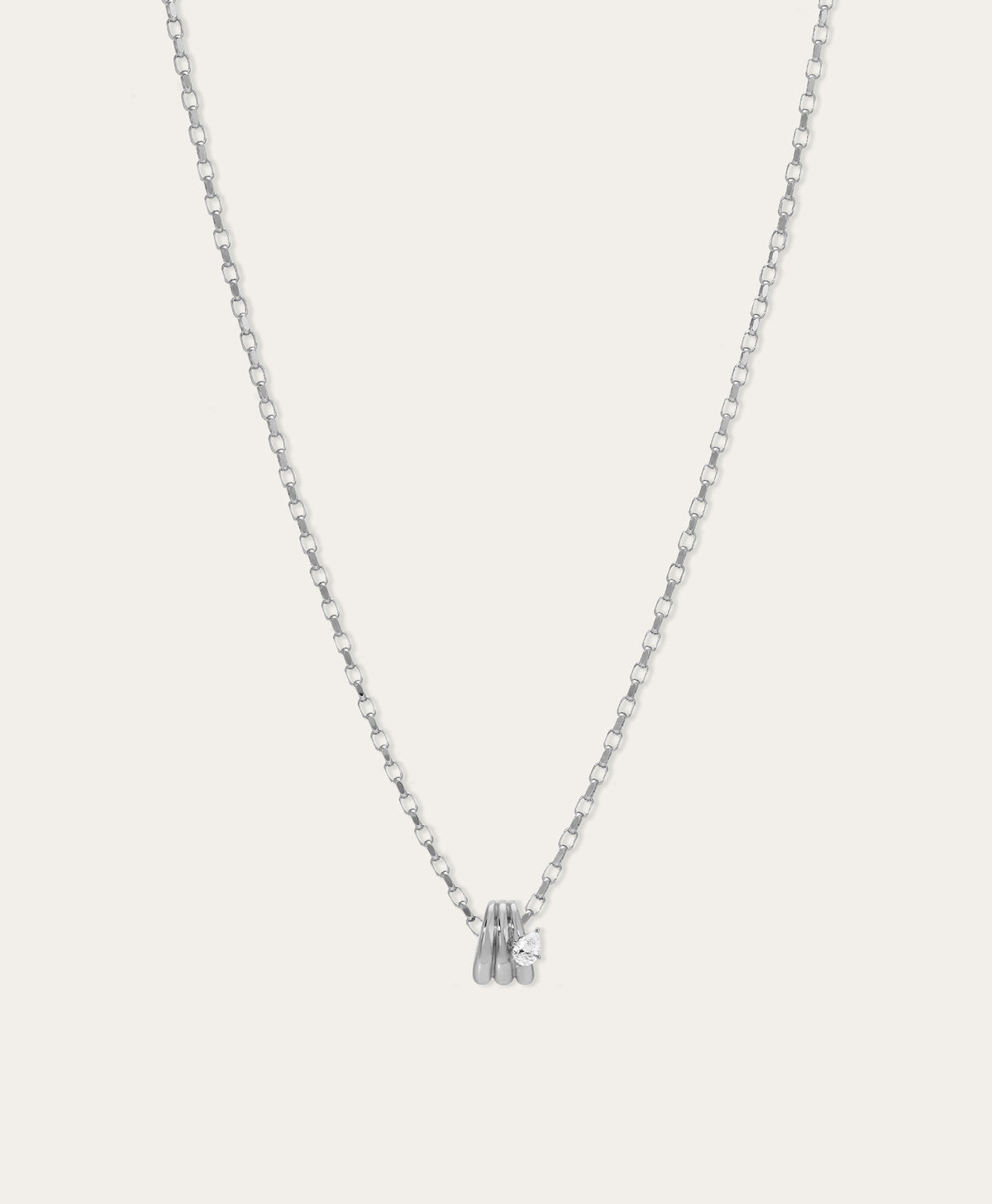 Groovy Diamond Era Big Bead Necklace in Sterling Silver