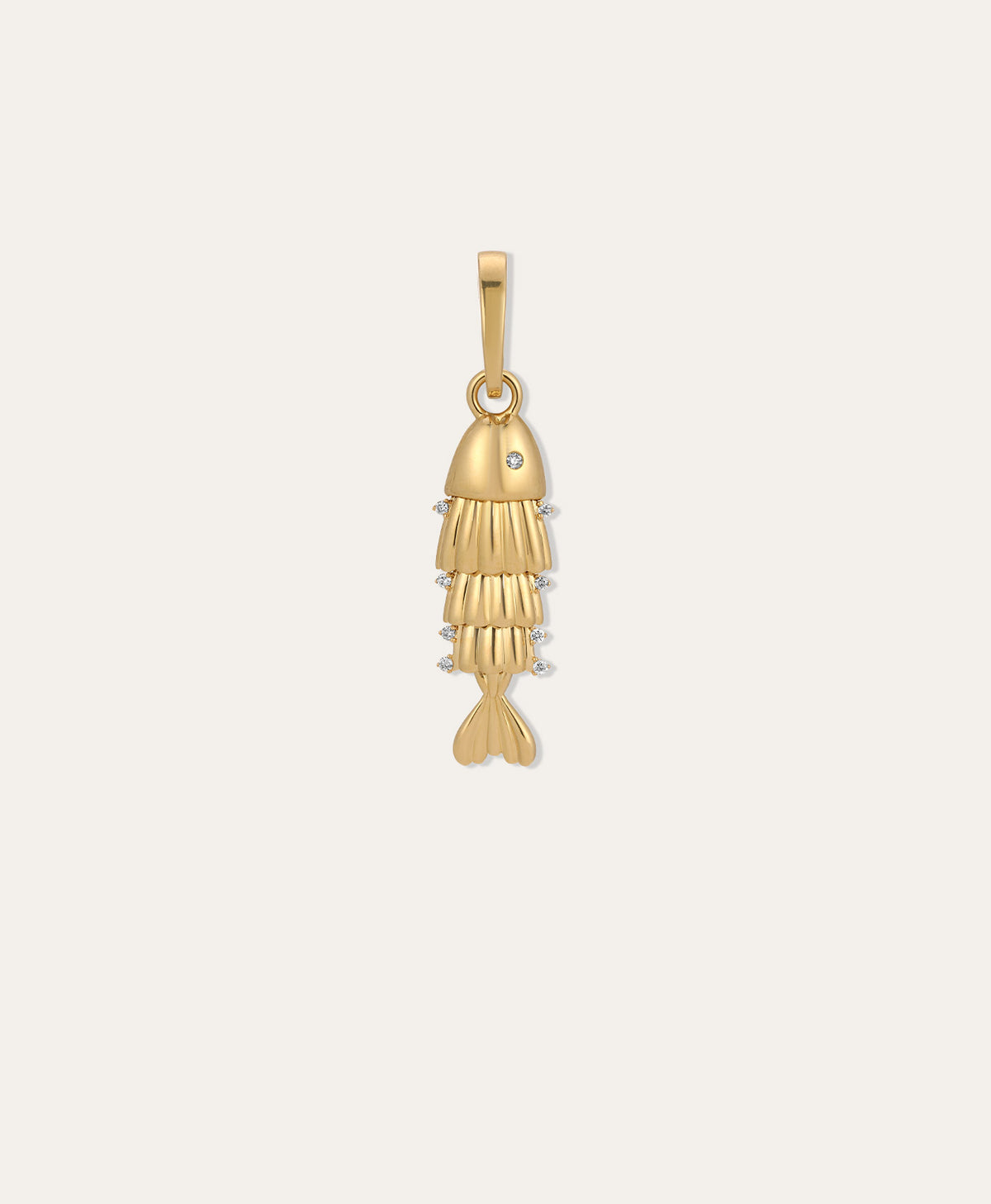 Groovy Diamond Fish Hinged Charm