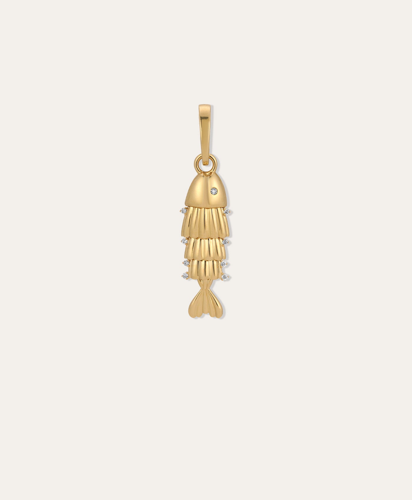 Groovy Diamond Fish Hinged Charm