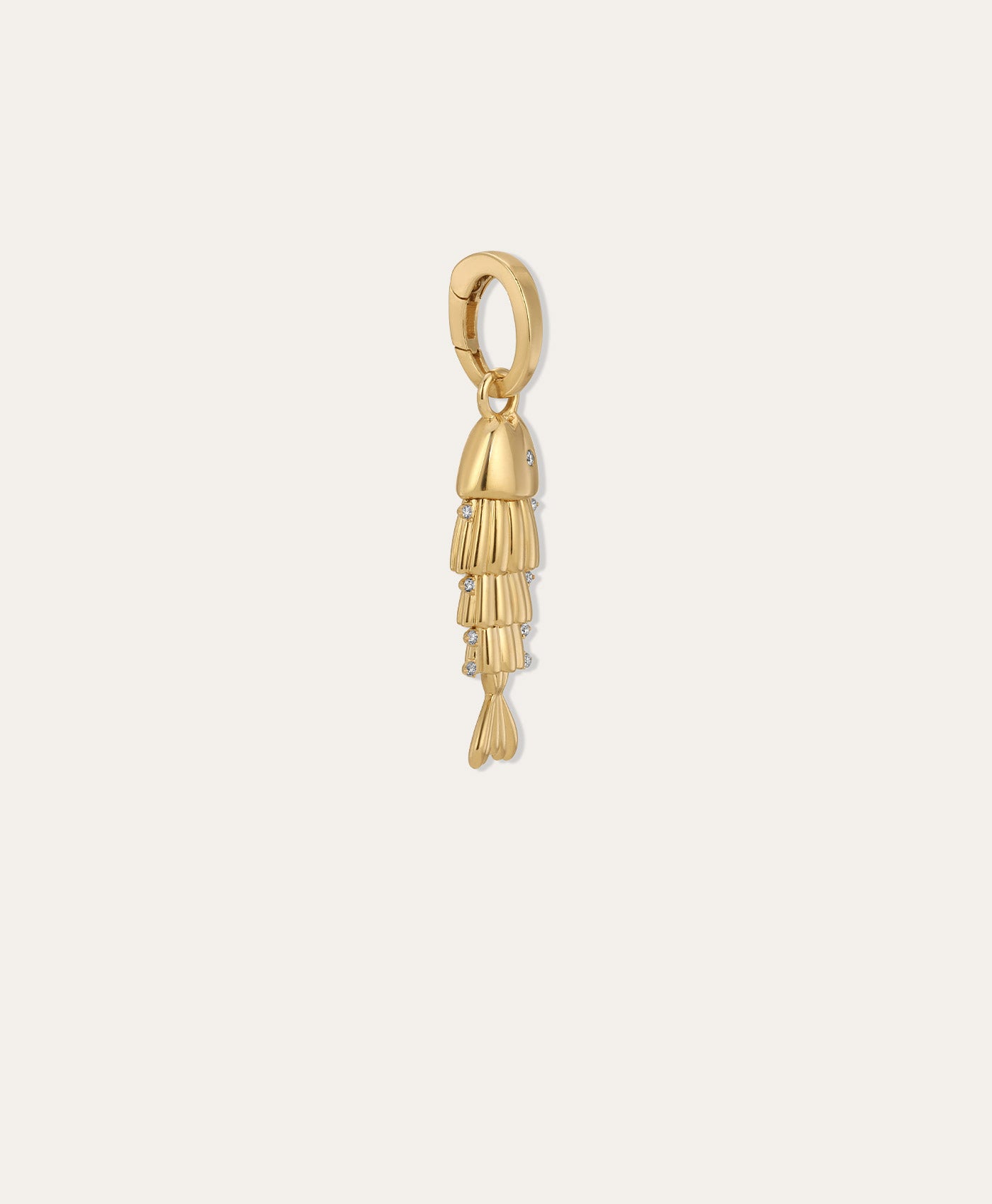 Groovy Diamond Fish Hinged Charm