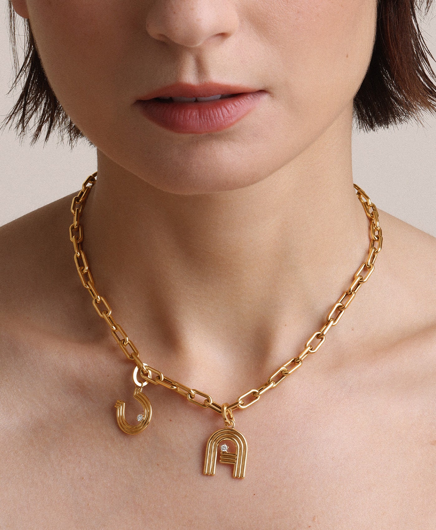 Groovy Diamond Horseshoe Hinged Charm