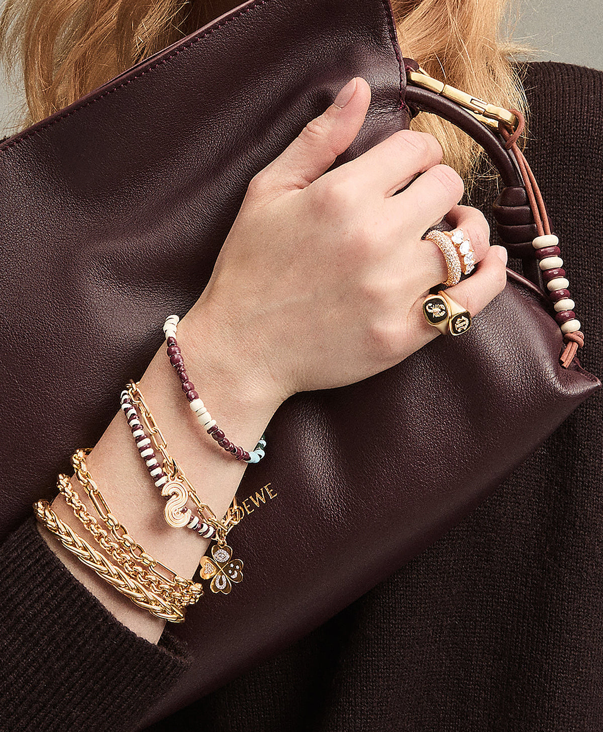 Groovy Diamond Initial Charm Bracelet on 4mm Italian Chain