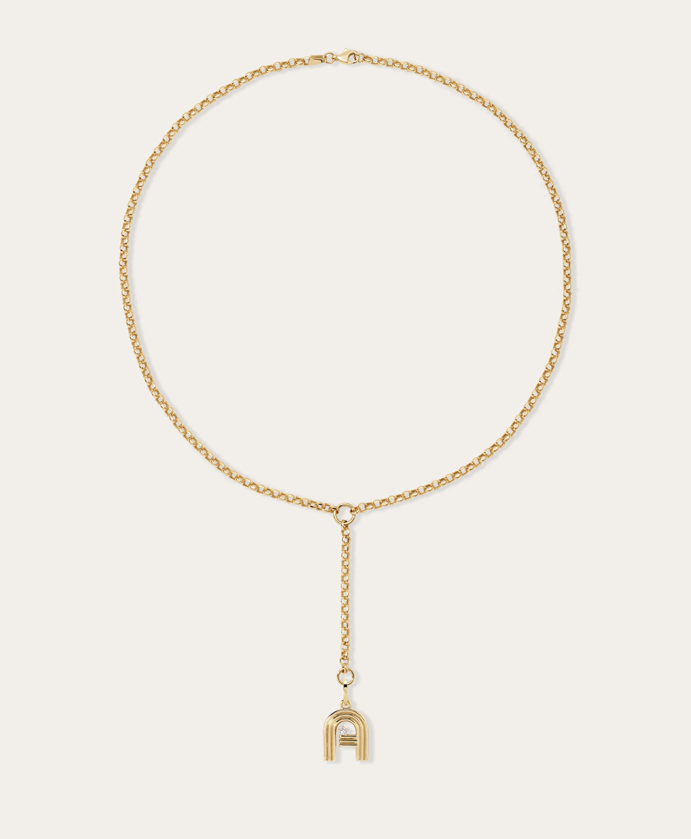Groovy Diamond Initial Lariat