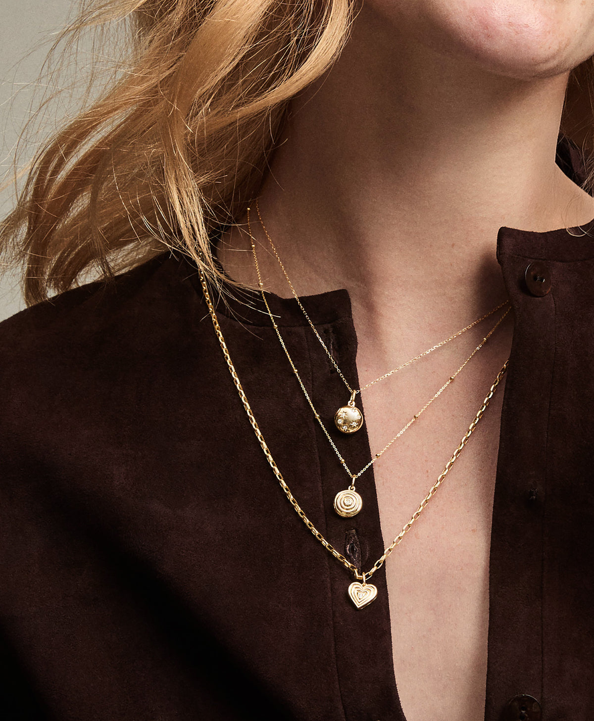 Groovy Diamond Initial Mini Charm Necklace on Italian Chain