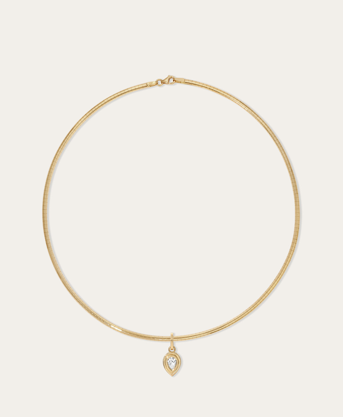 Groovy Diamond Pear Hinged Charm on Omega Chain