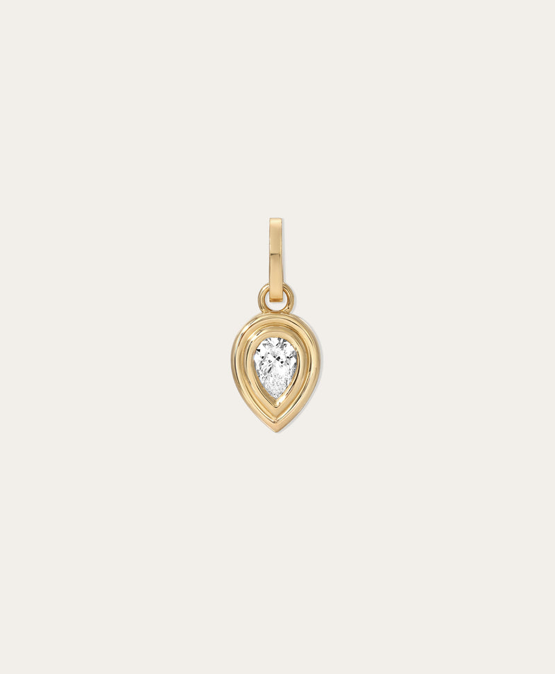 Groovy Diamond Pear Hinged Charm - Lab Grown