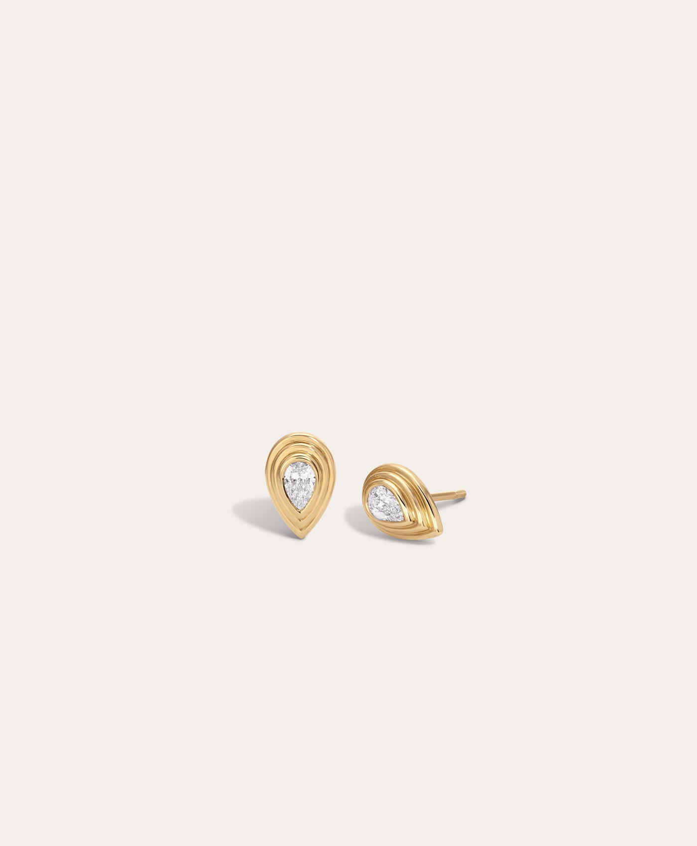 Groovy Diamond Pear Stud Earrings - Lab Grown
