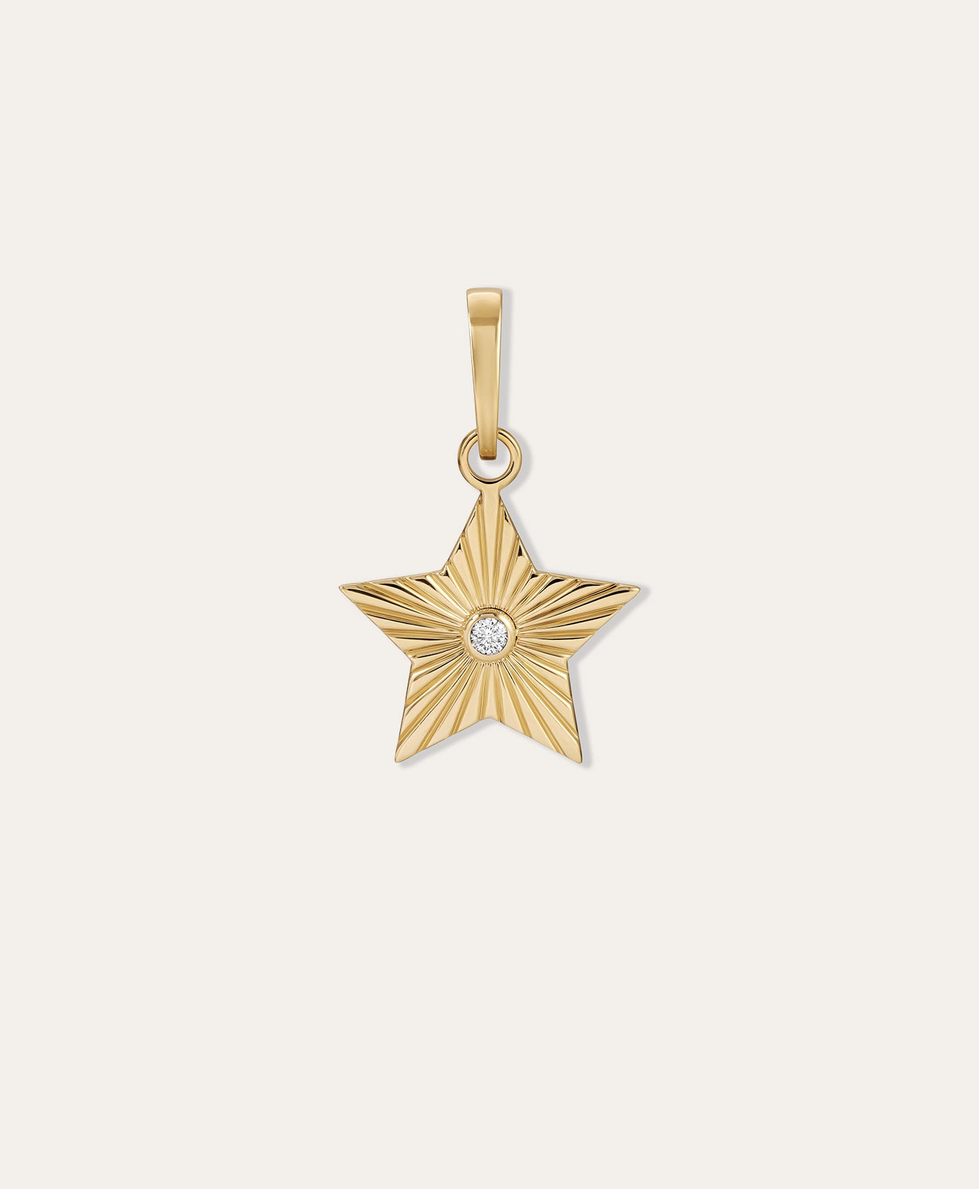 One of a Kind Groovy Diamond Star Rays Hinged Charm