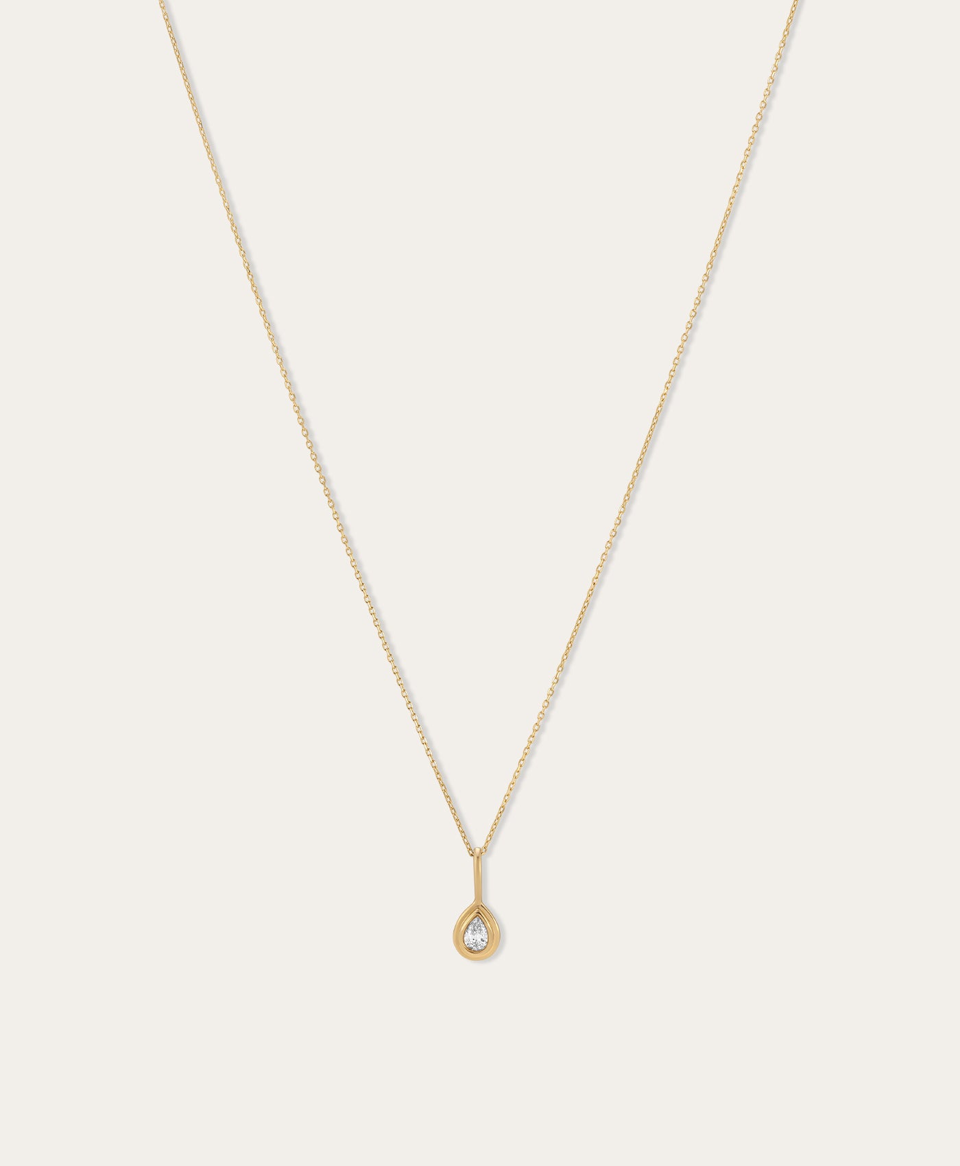 Groovy Diamond Teardrop Mini Charm Necklace