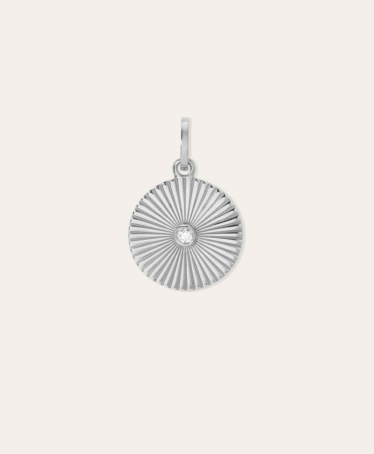 Groovy Diamond Rays Hinged Charm in Sterling Silver