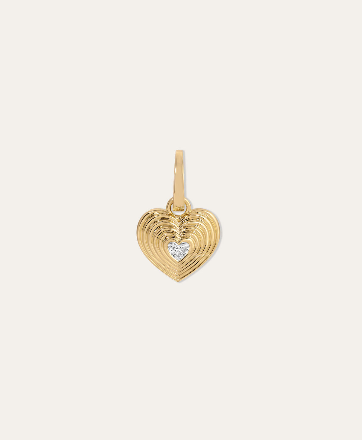 Groovy Geometric Diamond Heart Hinged Charm