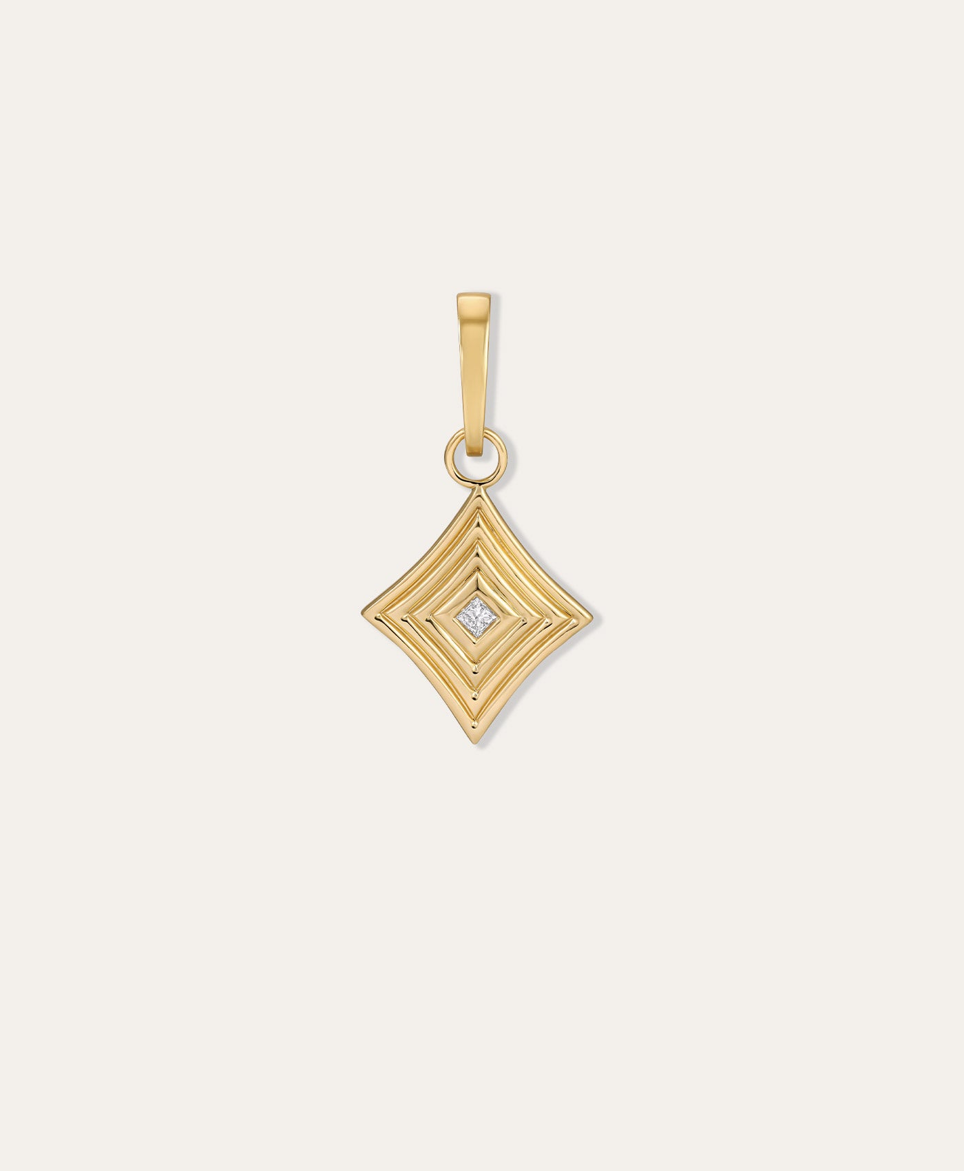 One of a Kind Groovy Geometric Diamond Lozenge Hinged Charm