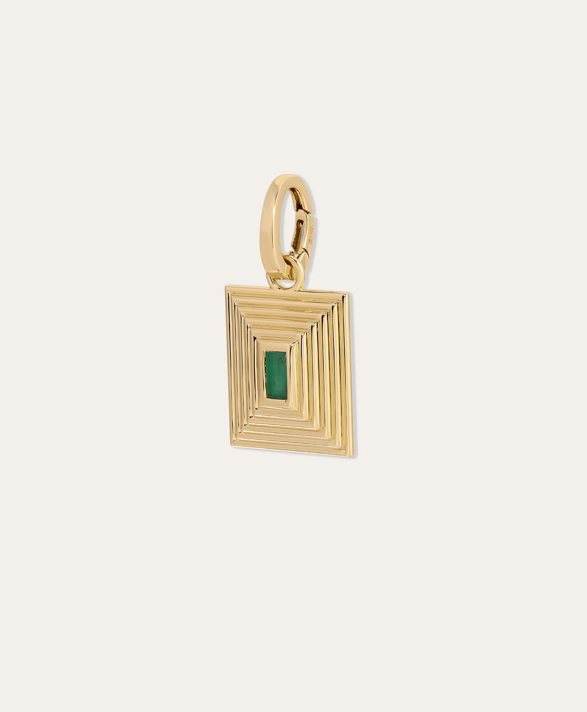 Groovy Geometric Emerald Rectangle Hinged Charm
