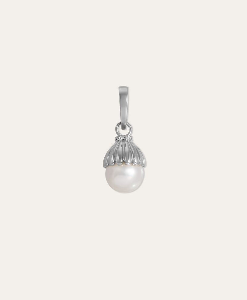Groovy Pearl + Diamond Cone Hinged Charm