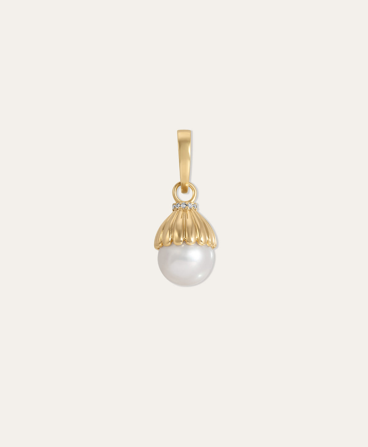 Groovy Pearl + Diamond Cone Hinged Charm