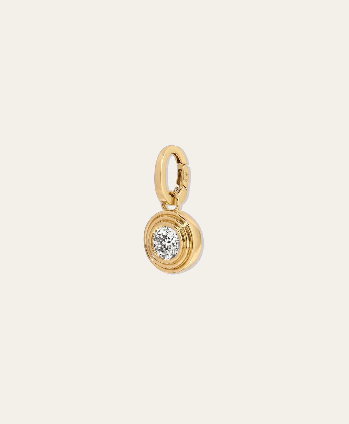 One of a Kind Groovy Solitaire Diamond Hinged Charm