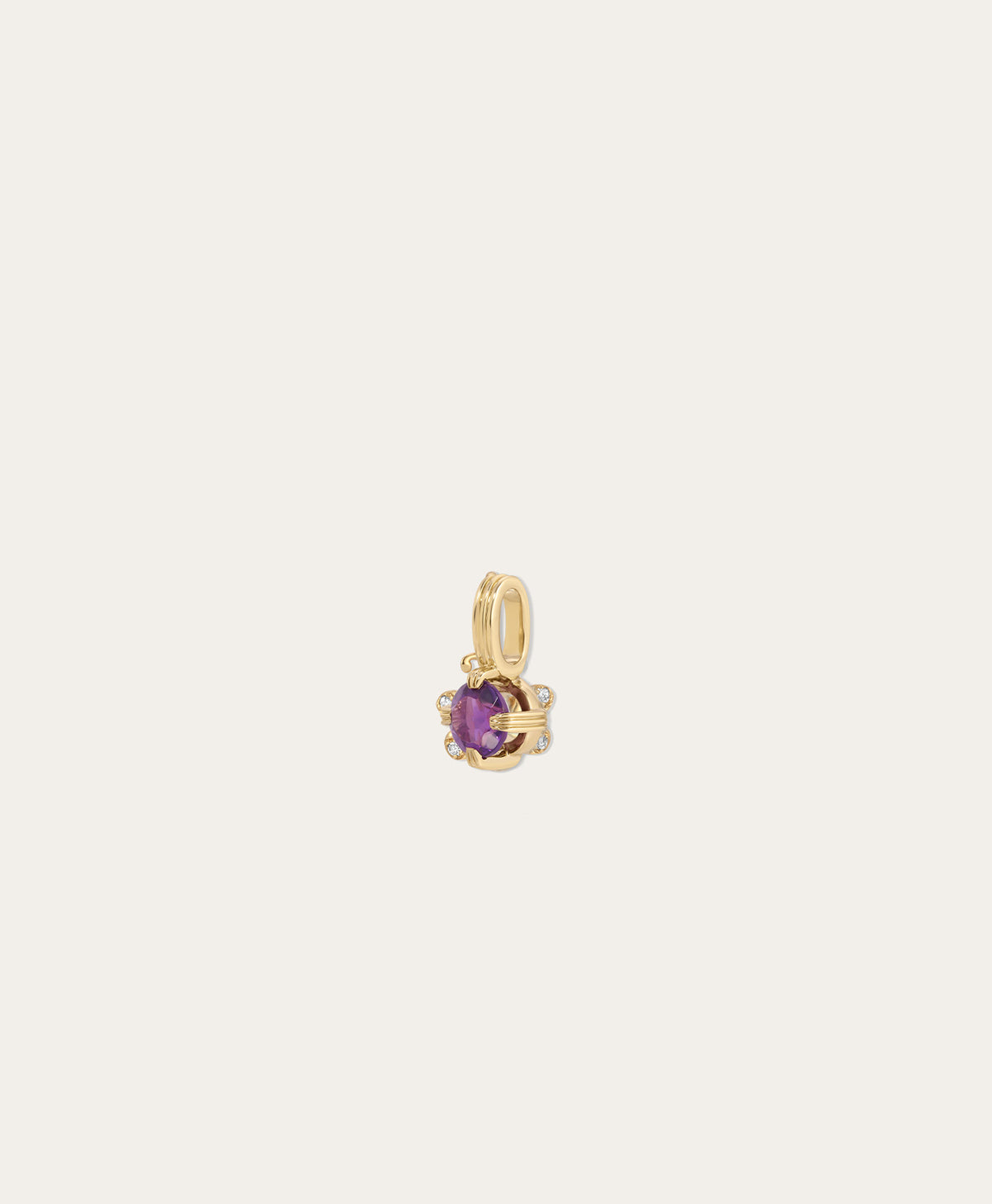 Groovy Solitaire Amethyst Mini Charm
