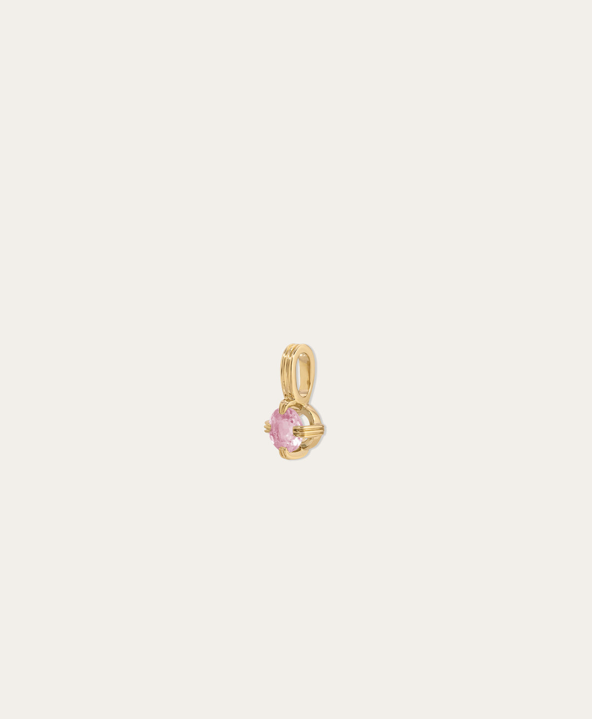 Groovy Solitaire Pink Sapphire Mini Charm