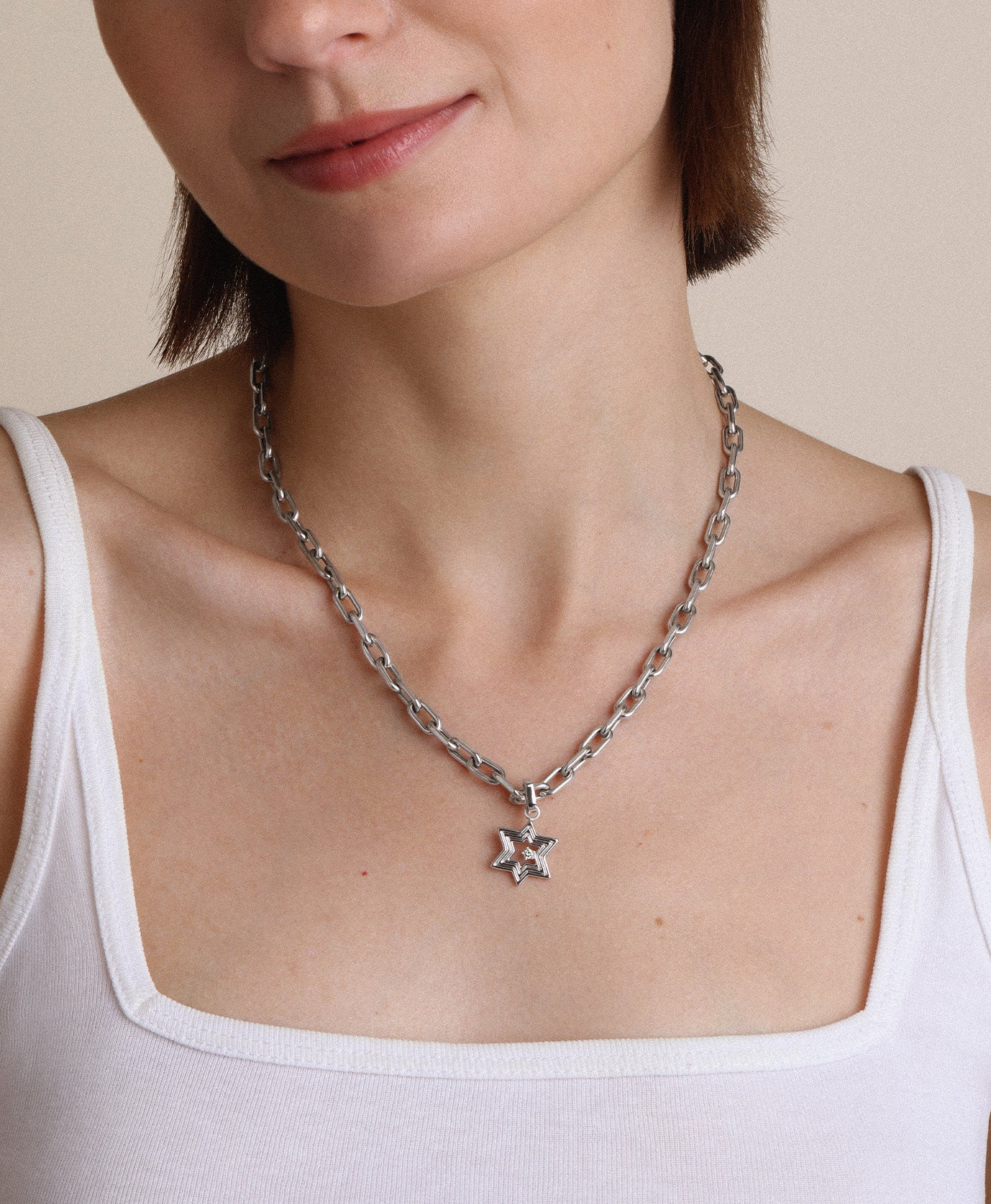 Groovy Star of David Hinged Charm in Sterling Silver