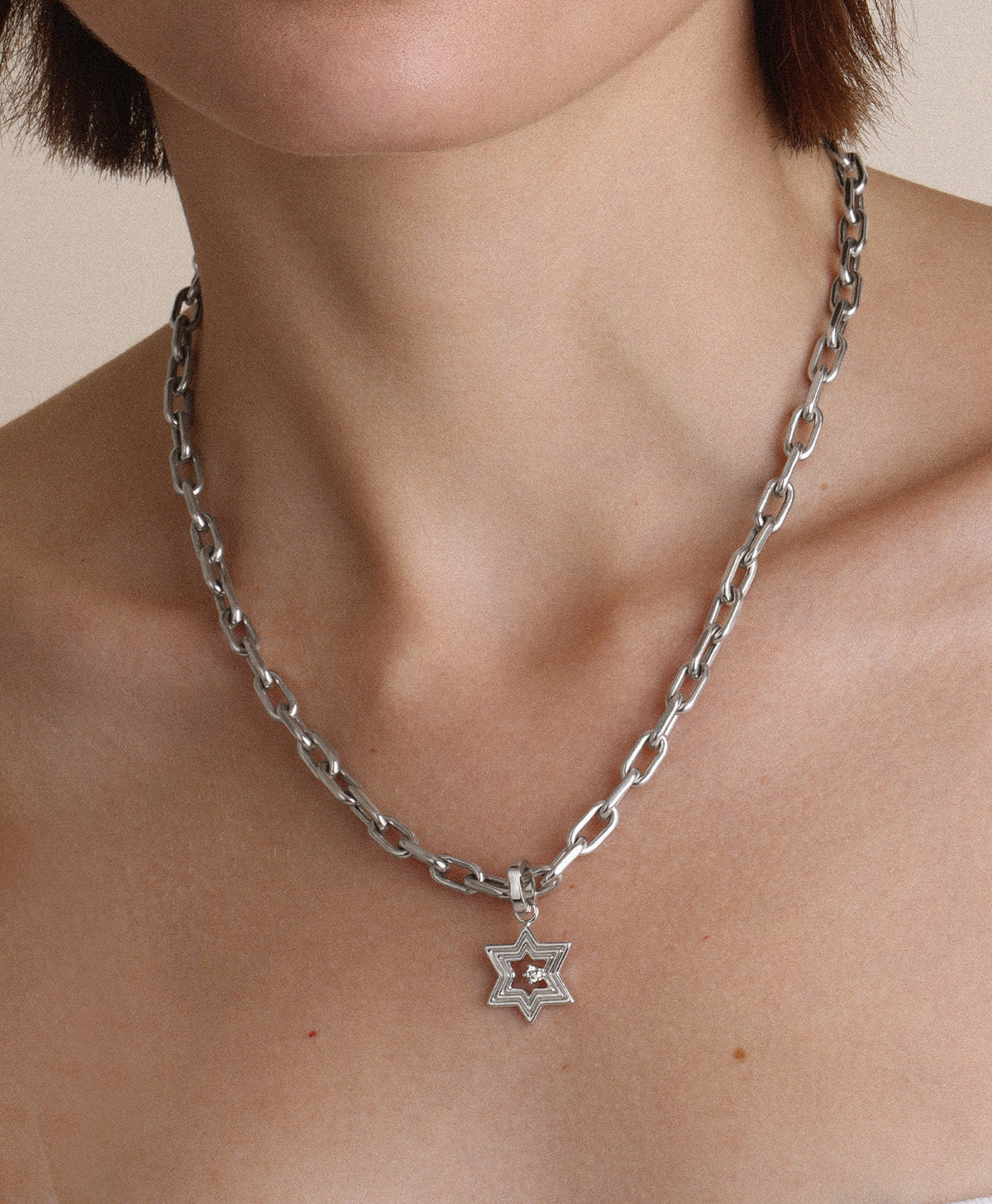 Groovy Star of David Hinged Charm in Sterling Silver
