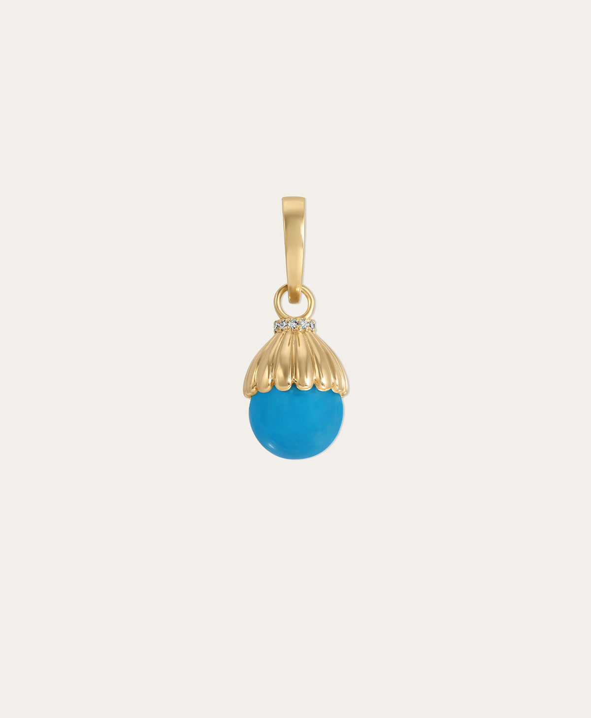 Groovy Turquoise + Diamond Cone Hinged Charm