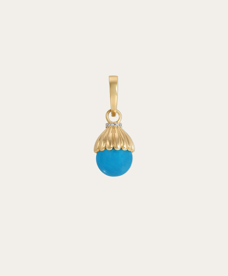 Groovy Turquoise + Diamond Cone Hinged Charm