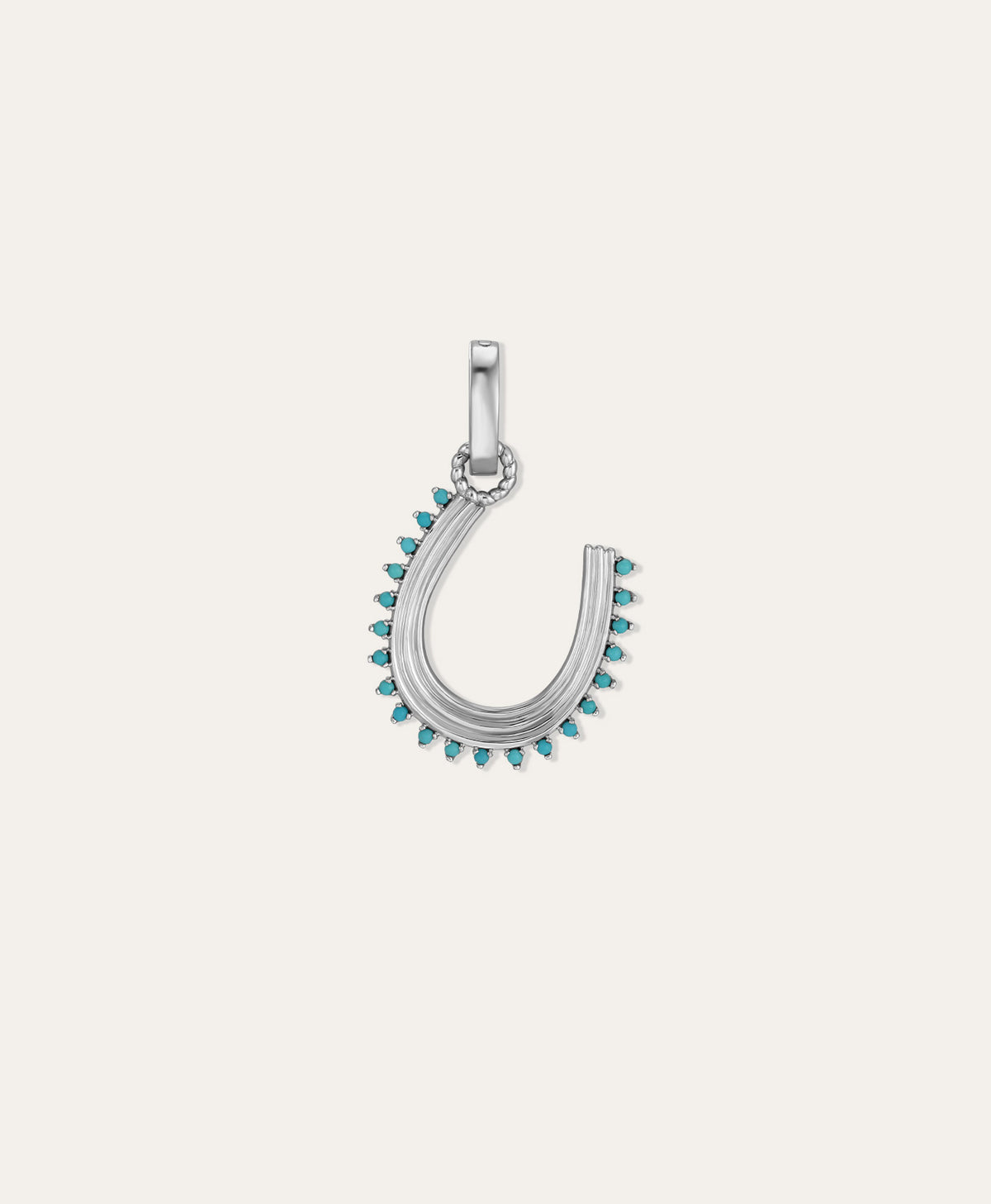 Groovy Turquoise Horseshoe Hinged Charm