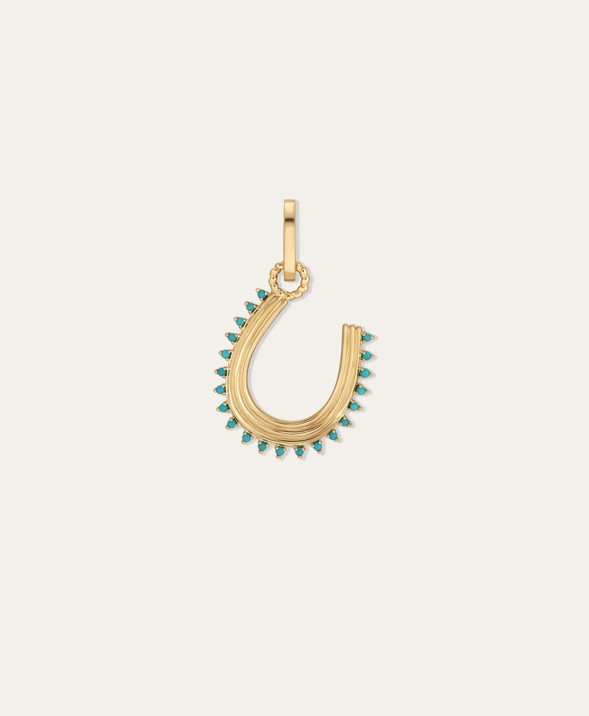 Groovy Turquoise Horseshoe Hinged Charm