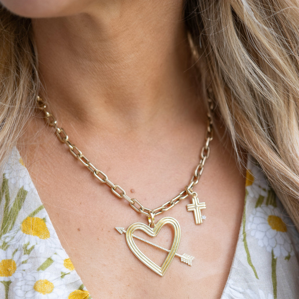 Groovy Cross Hinged Charm