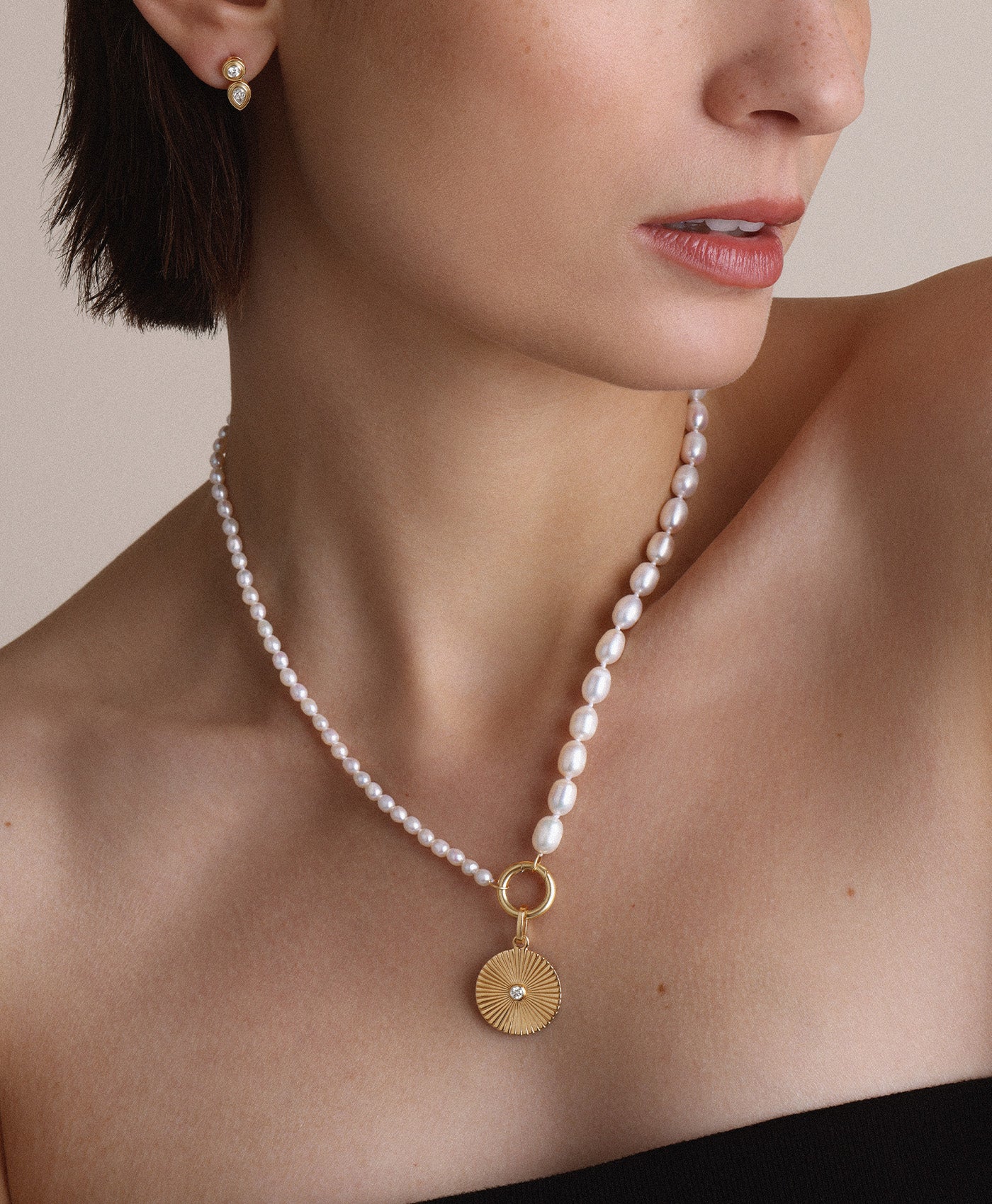 Half & Half Pearl Necklace