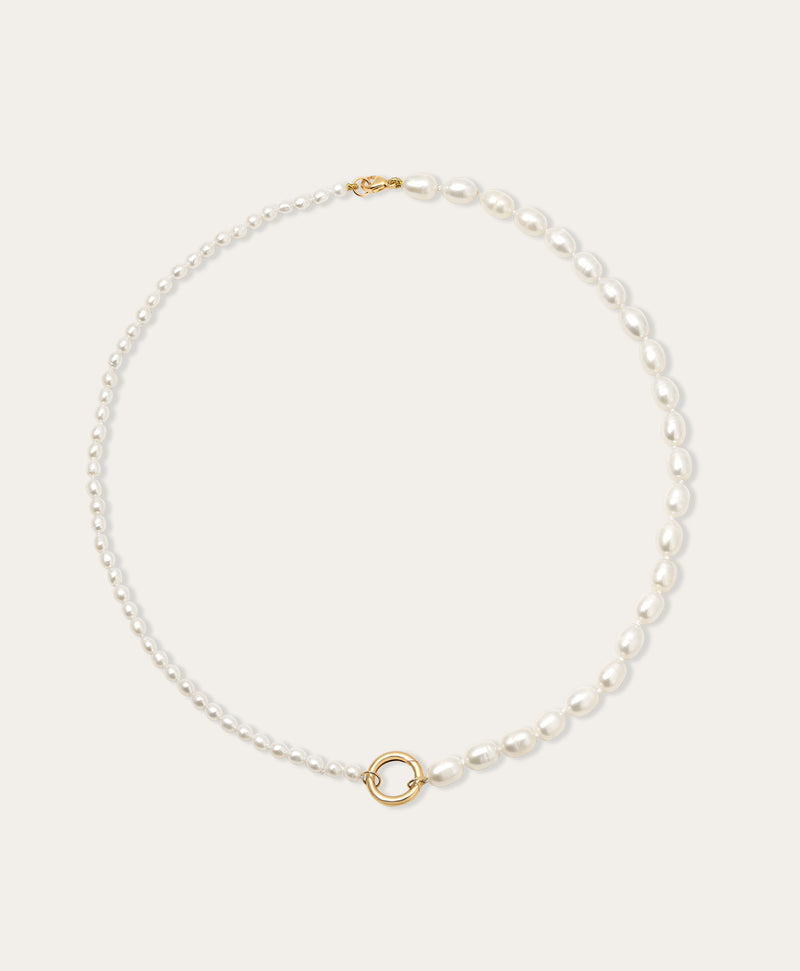Half & Half Pearl Necklace