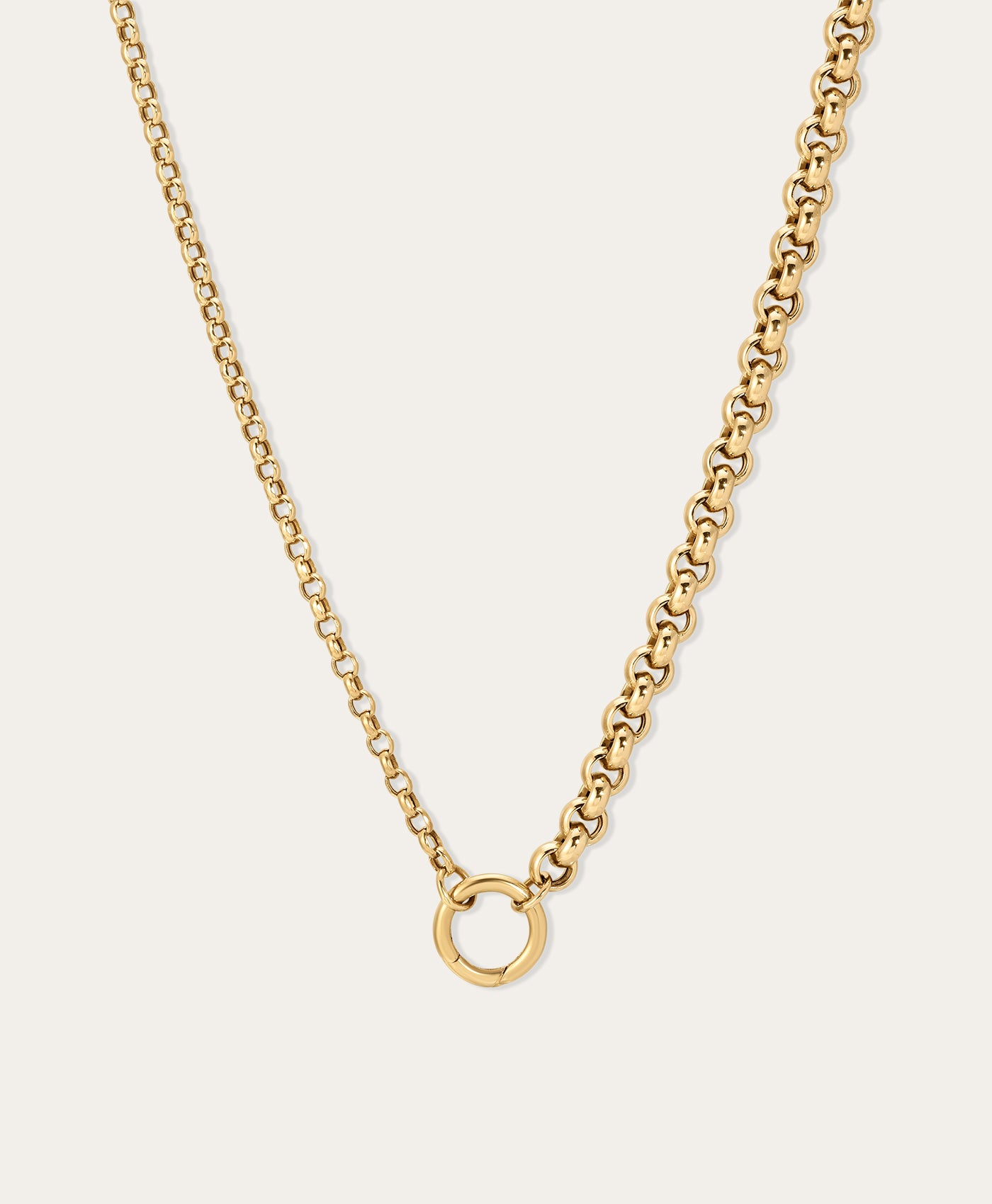 Half & Half Rolo Chain Necklace