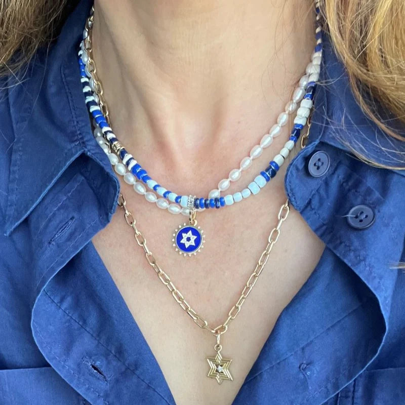 Groovy Star of David Hinged Charm in Sterling Silver